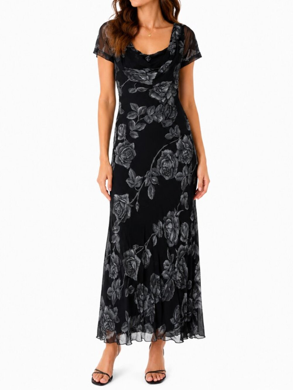 STARINA Maxi Floral Drapey 2 Layer Dress